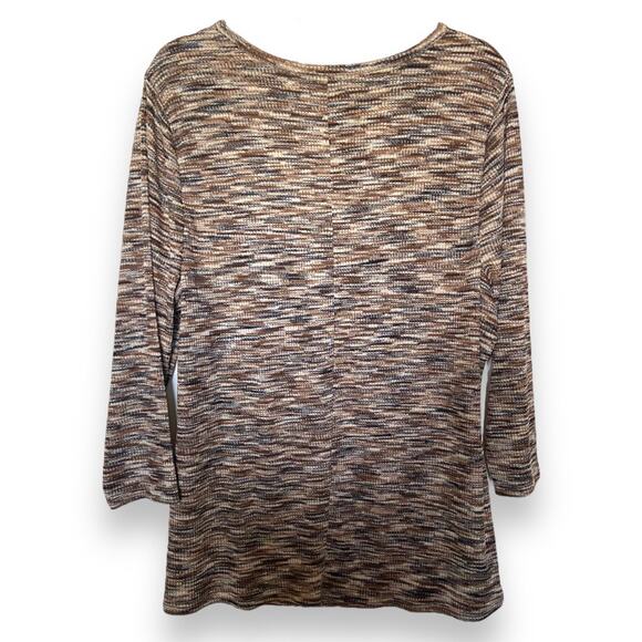 Lane Bryant Womens Top Size 22 24 Open Front Brown Tan Black Space Dye NEW - Picture 3 of 5